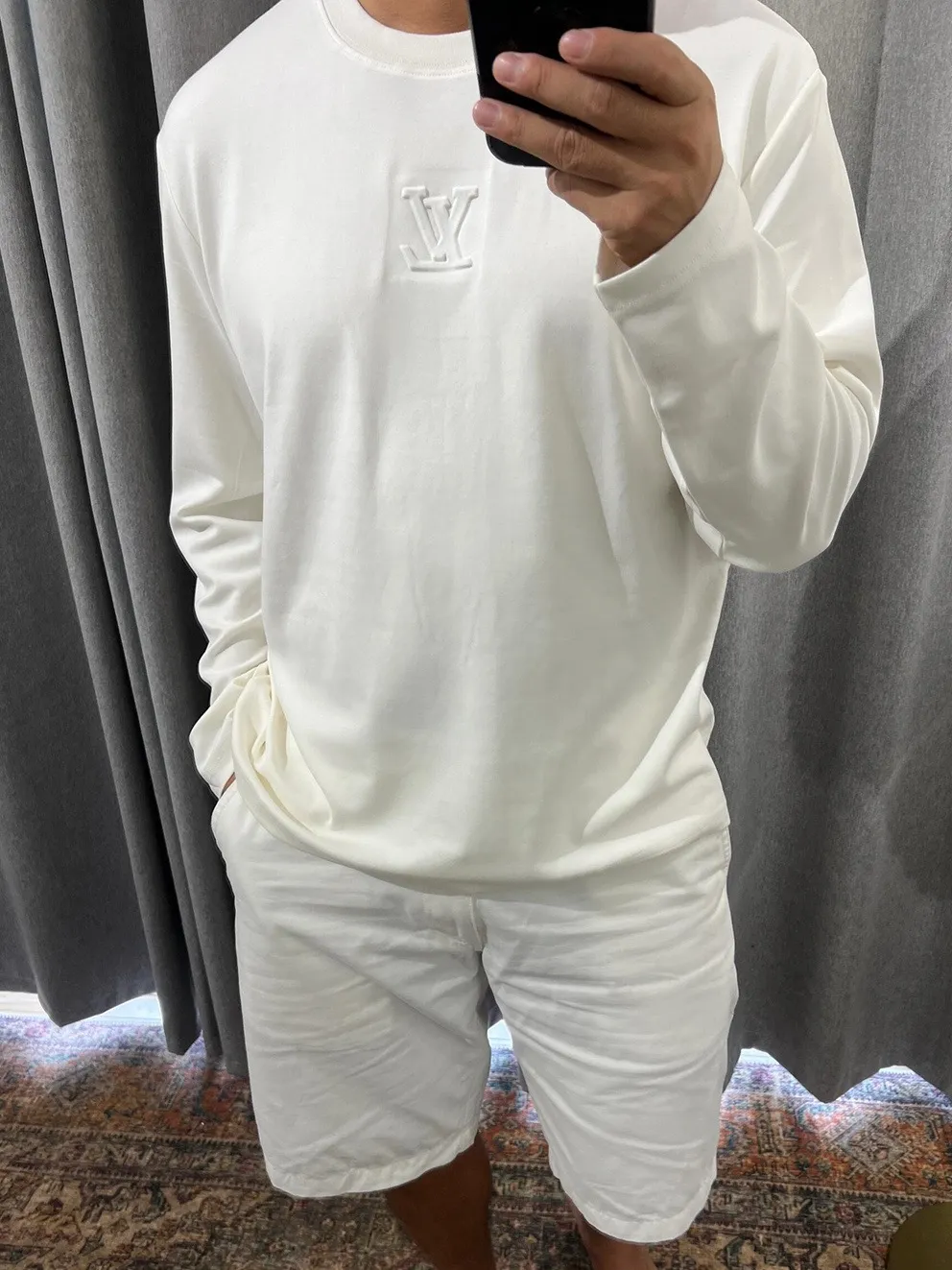 Louis Vuitton/Louis Vuitton embossed logo embossed long-sleeved T-shirt